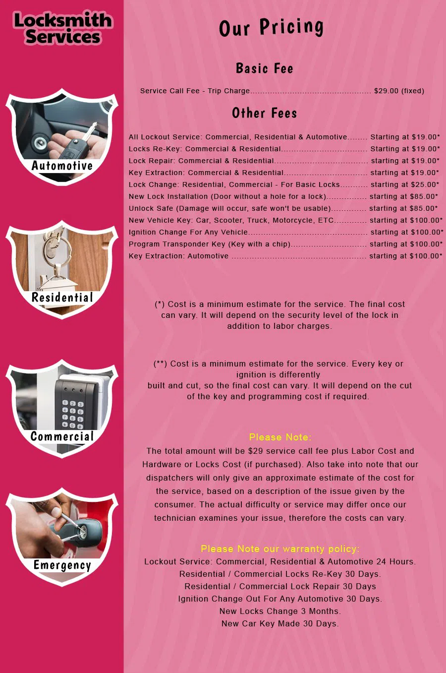 Pine Hill NJ Locksmith Store Pine Hill, NJ 856-373-4862 - price-list-c-18